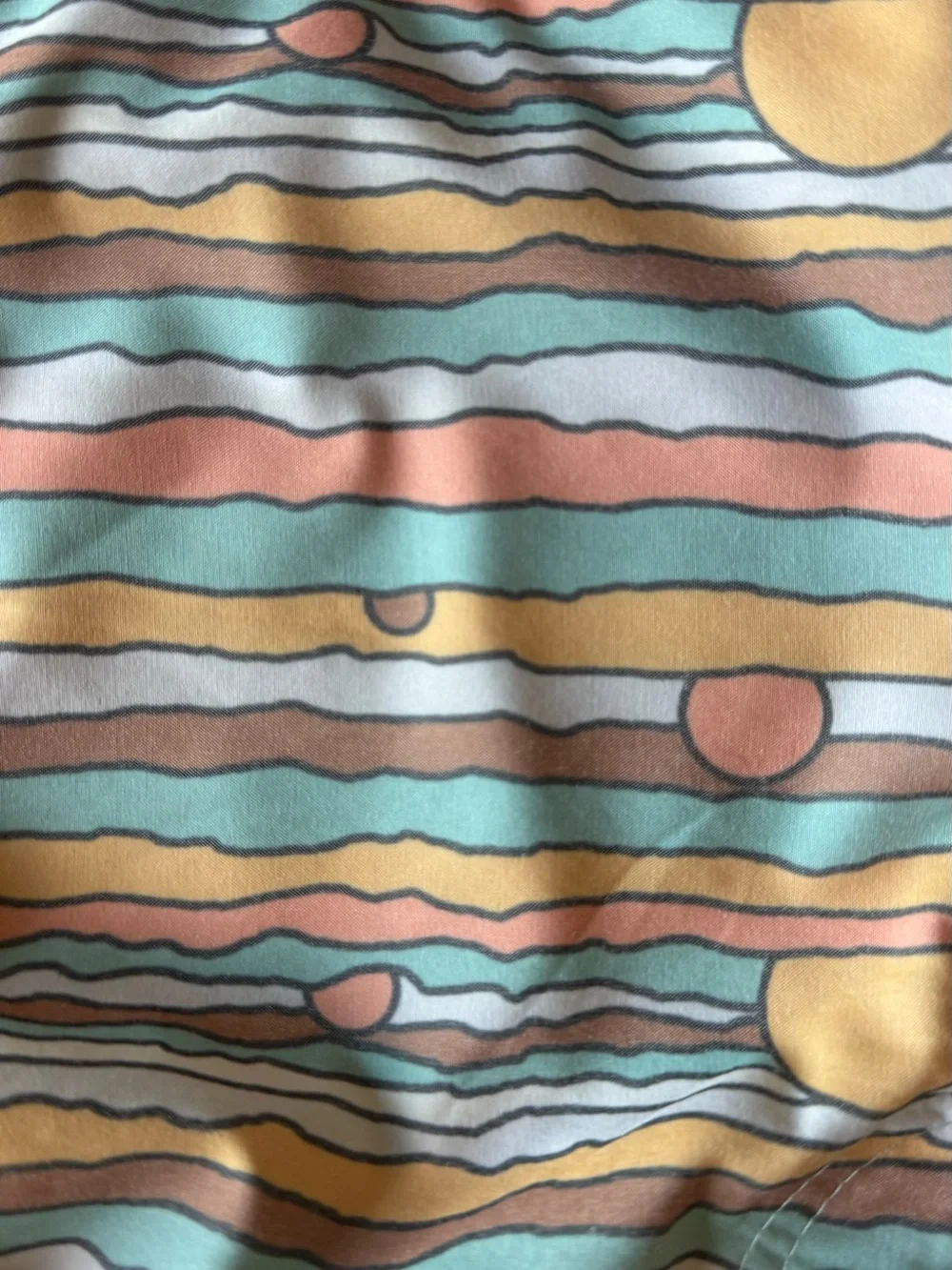 Retro Sun-Wave Swim Trunks with Mint Trim by Feather 4 Arrow
